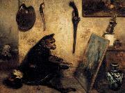 Alexandre Gabriel Decamps The Monkey Painter oil painting artist